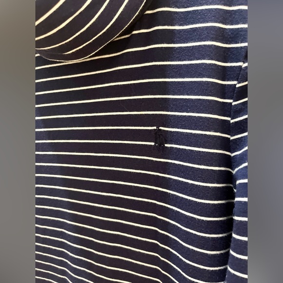 Polo by Ralph Lauren Striped Turtleneck Long Sleeve Jersey Dress Girl Size M8-10 - Picture 4 of 9